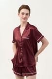  BSS02S5S55-BỘ SHORT SATIN VỚI THIẾT KẾ CỔ PIJAMA MANG PHONG CÁCH NHẸ NHÀNG VÀ THOẢI MÁI KHI MẶC 