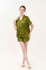 BSS02S5S56-BỘ SHORT SATIN VỚI THIẾT KẾ CỔ PIJAMA MANG PHONG CÁCH NHẸ NHÀNG VÀ THOẢI MÁI KHI MẶC