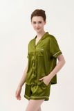  BSS02S5S56-BỘ SHORT SATIN VỚI THIẾT KẾ CỔ PIJAMA MANG PHONG CÁCH NHẸ NHÀNG VÀ THOẢI MÁI KHI MẶC 