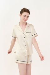 BSS02S5S57-BỘ SHORT SATIN VỚI THIẾT KẾ CỔ PIJAMA MANG PHONG CÁCH NHẸ NHÀNG VÀ THOẢI MÁI KHI MẶC