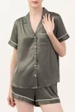  BSS02S5S58-BỘ SHORT SATIN VỚI THIẾT KẾ CỔ PIJAMA MANG PHONG CÁCH NHẸ NHÀNG VÀ THOẢI MÁI KHI MẶC 
