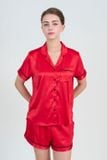  BSS02S5S59-BỘ SHORT SATIN VỚI THIẾT KẾ CỔ PIJAMA MANG PHONG CÁCH NHẸ NHÀNG VÀ THOẢI MÁI KHI MẶC 