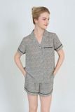  BSS02S5S63-BỘ SHORT SATIN VỚI THIẾT KẾ CỔ PIJAMA MANG PHONG CÁCH NHẸ NHÀNG VÀ THOẢI MÁI KHI MẶC 