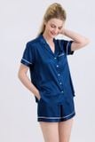  BSS02S5S65-BỘ SHORT SATIN VỚI THIẾT KẾ CỔ PIJAMA MANG PHONG CÁCH NHẸ NHÀNG VÀ THOẢI MÁI KHI MẶC 