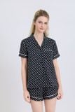  BSS02S5S66-BỘ SHORT SATIN VỚI THIẾT KẾ CỔ PIJAMA MANG PHONG CÁCH NHẸ NHÀNG VÀ THOẢI MÁI KHI MẶC 