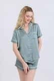  BSS02S5S67-BỘ SHORT SATIN VỚI THIẾT KẾ CỔ PIJAMA MANG PHONG CÁCH NHẸ NHÀNG VÀ THOẢI MÁI KHI MẶC 