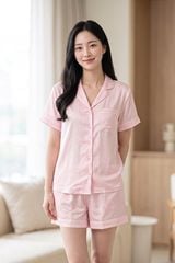 BSS02S5S68-BỘ SHORT SATIN VỚI THIẾT KẾ CỔ PIJAMA MANG PHONG CÁCH NHẸ NHÀNG VÀ THOẢI MÁI KHI MẶC