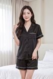 BSS02S5S69-BỘ SHORT SATIN VỚI THIẾT KẾ CỔ PIJAMA MANG PHONG CÁCH NHẸ NHÀNG VÀ THOẢI MÁI KHI MẶC 