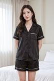  BSS02S5S69-BỘ SHORT SATIN VỚI THIẾT KẾ CỔ PIJAMA MANG PHONG CÁCH NHẸ NHÀNG VÀ THOẢI MÁI KHI MẶC 