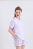  BSS03S5K03-BỘ SHORT TOLE  VỚI THIẾT KẾ CỔ LÁ SEN TẠO CẢM GIÁC MỀM MẠI, THOÁNG MÁT  LÀ LỰA CHỌN LÝ TƯỞNG CHO MÙA HÈ 