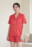  BSS081S41-BỘ SHORT SATIN CAO CẤP CỔ PIJAMA VỚI MÀU SẮC ĐỎ MANG NÉT SANG TRỌNG VÀ NỔI BẬT CHO MÙA TẾT 