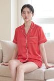  BSS081S41-BỘ SHORT SATIN CAO CẤP CỔ PIJAMA VỚI MÀU SẮC ĐỎ MANG NÉT SANG TRỌNG VÀ NỔI BẬT CHO MÙA TẾT 