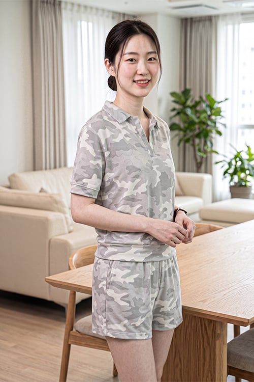  BST02S5T05-BỘ SHORT THUN VỚI THIẾT KẾ CỔ BẺ MANG PHONG CÁCH NĂNG ĐỘNG, TRẺ TRUNG  VÀ THOẢI MÁI . 