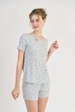  BST049W02-BỘ SHORT THUN VỚI THIẾT KẾ CỔ TRÒN ĐÍNH NƠ TẠO ĐIỂM NHẤN NỮ TÍNH VÀ TRẺ TRUNG PHÙ HỢP CHO NHỮNG NGÀY HÈ 