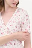  BST05W5T01-BỘ SHORT THUN VỚI THIẾT KẾ CỔ TIM PHỐI REN NỔI BẬT MANG  PHONG CÁCH TRẺ TRUNG VÀ THOÁNG MÁT. 