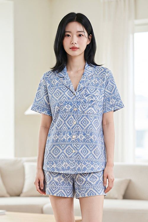  BST09W5T08-BỘ SHORT THUN PIJAMA THIẾT KẾ TỪ CHẤT LIỆU THUN CO GIÃN, MỀM MẠI MANG LẠI SỰ THOẢI MÁI VÀ THOÁNG MÁT 