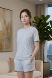  BST12W5T04-BỘ SHORT THUN  VỚI THIẾT KẾ CỔ TRÒN ĐƠN GIẢN MANG LẠI SỰ TRẺ TRUNG, NĂNG ĐỘNG VÀ THOẢI MÁI KHI MẶC 