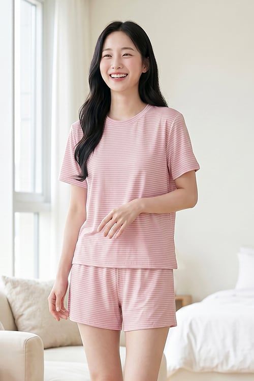  BST12W5T07-BỘ SHORT THUN  VỚI THIẾT KẾ CỔ TRÒN ĐƠN GIẢN MANG LẠI SỰ TRẺ TRUNG, NĂNG ĐỘNG VÀ THOẢI MÁI KHI MẶC 