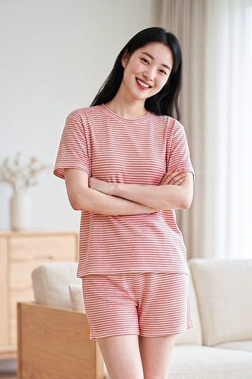  BST12W5T08-BỘ SHORT THUN  VỚI THIẾT KẾ CỔ TRÒN ĐƠN GIẢN MANG LẠI SỰ TRẺ TRUNG, NĂNG ĐỘNG VÀ THOẢI MÁI KHI MẶC 