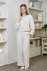 BTD03W5T01-BỘ THUN DÀI VỚI THIẾT KẾ CỔ TRÒN TAY PHỒNG NHẸ MANG LẠI CẢM GIÁC THANH LỊCH, NHÃ NHẶN VÀ THOẢI MÁI