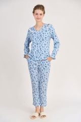BTD07S5T13-BỘ THUN DÀI  VỚI THIẾT KẾ CỔ TIM ĐIỂM NHẤN REN NỔI BẬT MANG PHONG CÁCH NHẸ NHÀNG, THOẢI MÁI CHO MÙA HÈ VÀ THU
