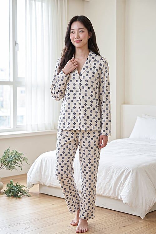  BTD08S5T13-BỘ THUN DÀI VỚI THIẾT KẾ PIJAMA TỪ CHẤT LIỆU  CO GIÃN, MỀM MẠI MANG LẠI SỰ THOẢI MÁI KHI MẶC 