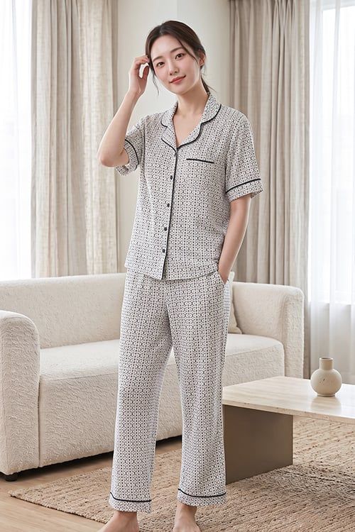  BTD180W42-BỘ THUN DÀI PIJAMA THIẾT KẾ TỪ CHẤT LIỆU THUN CO GIÃN, MỀM MẠI MANG LẠI SỰ THOẢI MÁI KHI MẶC 