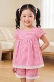  KSK01S6K01-BỘ SHORT KATE VỚI THIẾT KẾ  CỔ TRÒN  ĐIỂM NHẤN REN NỔI BẬT TẠO SỰ XINH XẮN VÀ ĐÁNG YÊU CHO BÉ. 