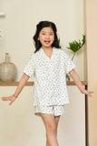  KSK01W5K03-BỘ SHORT KATE VỚI THIẾT KẾ  PIJAMA  ĐIỂM NHẤN REN NỔI BẬT TẠO SỰ XINH XẮN VÀ ĐÁNG YÊU CHO BÉ. 
