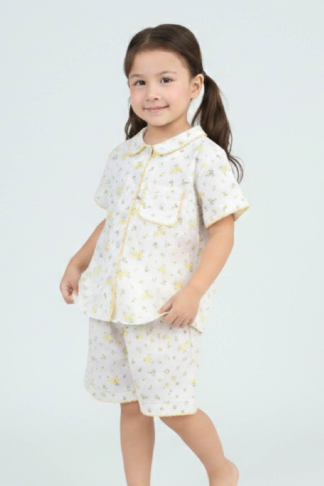 KSK03W5K20-BỘ SHORT KATE VỚI THIẾT KẾ CỔ LÁ SEN CÙNG HỌA TIẾT XINH XẮN, ĐÁNG YÊU DÀNH CHO BÉ