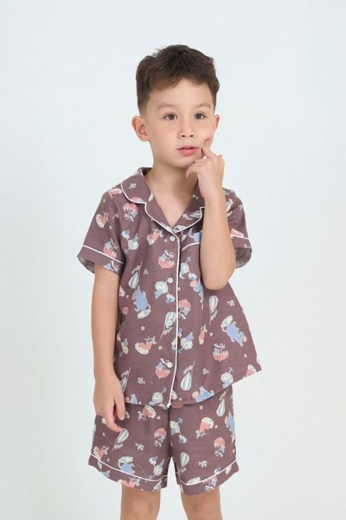  KSK04W5K11-BỘ SHORT KATE  VỚI THIẾT KẾ CỔ PIJAMA GIẢN DỊ MANG LẠI SỰ NĂNG ĐỘNG VÀ THOẢI MÁI CHO BÉ  YÊU 