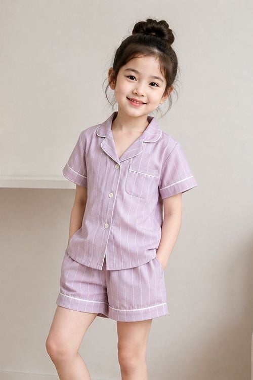  KSK04W5K18-BỘ SHORT KATE  VỚI THIẾT KẾ CỔ PIJAMA GIẢN DỊ MANG LẠI SỰ NĂNG ĐỘNG VÀ THOẢI MÁI CHO BÉ  YÊU 