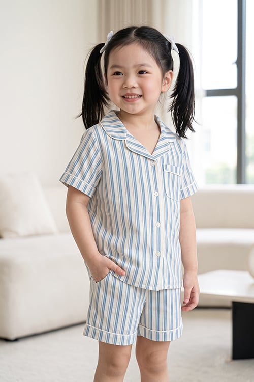 KSK04W5K19-BỘ SHORT KATE VỚI THIẾT KẾ CỔ PIJAMA GIẢN DỊ MANG LẠI SỰ NĂNG ĐỘNG VÀ THOẢI MÁI CHO BÉ YÊU
