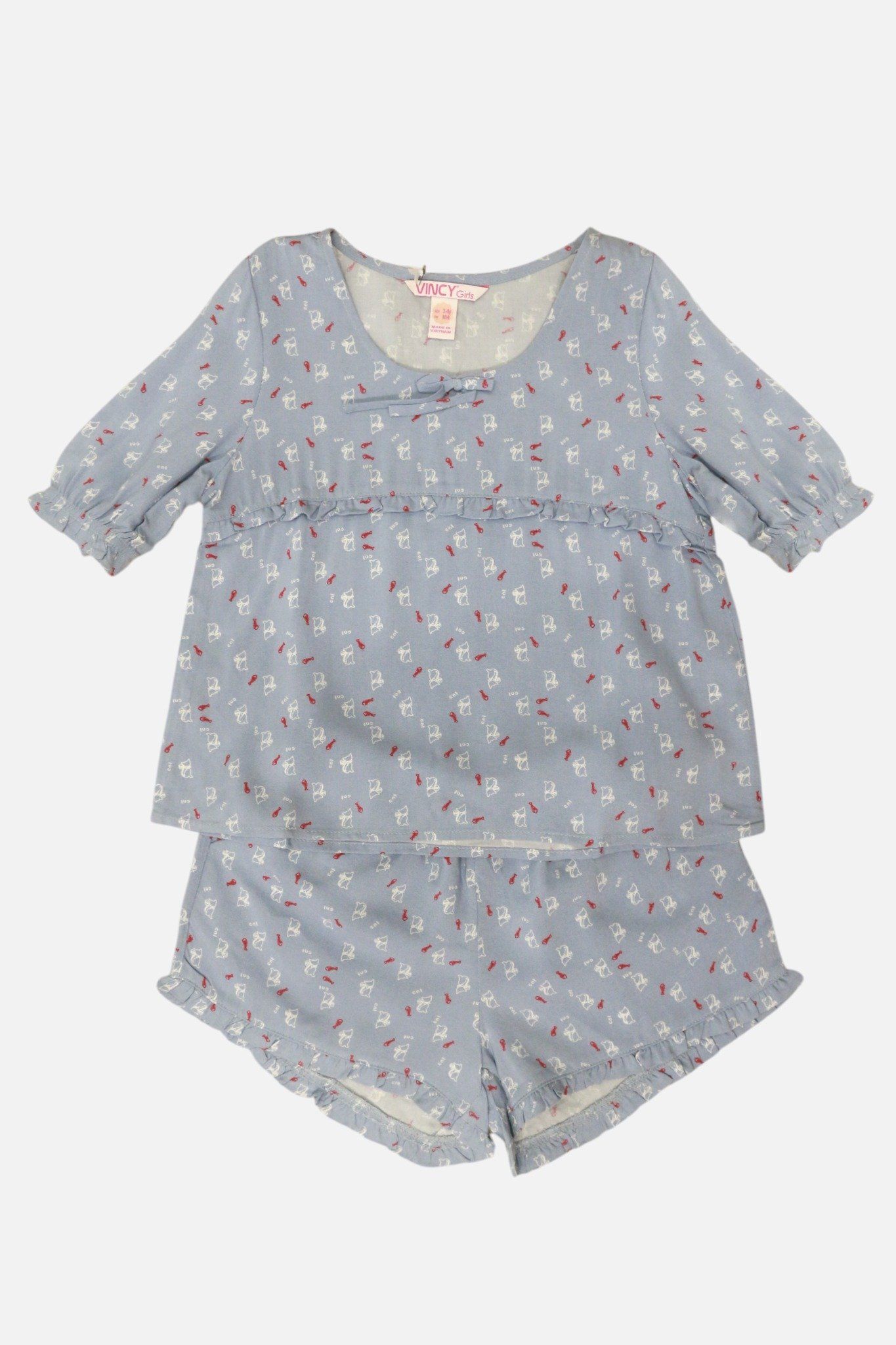  KSK050W81-BỘ SHORT KATE CÓ THẮT NƠ TRƯỚC BÉ GÁI 