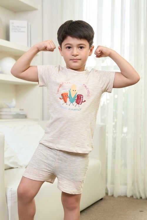  KST017S42-BỘ SHORT THUN VỚI THIẾT KẾ CỔ TRÒN IN HÌNH NGỘ NGHĨNH ĐÁNG YÊU  MANG LẠI SỰ  NĂNG ĐỘNG THOẢI MÁI CHO BÉ . 