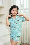  KST01W5T01-BỘ SHORT THUN VỚI THIẾT KẾ CỔ PIJAMA ĐIỂM NHẤN VIỀN NỔI BẬT MANG LẠI SỰ XINH XẮN VÀ NĂNG ĐỘNG CHO BÉ. 