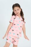  KST01W5T03-BỘ SHORT THUN VỚI THIẾT KẾ CỔ PIJAMA ĐIỂM NHẤN VIỀN NỔI BẬT MANG LẠI SỰ XINH XẮN VÀ NĂNG ĐỘNG CHO BÉ. 