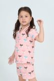  KST01W5T03-BỘ SHORT THUN VỚI THIẾT KẾ CỔ PIJAMA ĐIỂM NHẤN VIỀN NỔI BẬT MANG LẠI SỰ XINH XẮN VÀ NĂNG ĐỘNG CHO BÉ. 