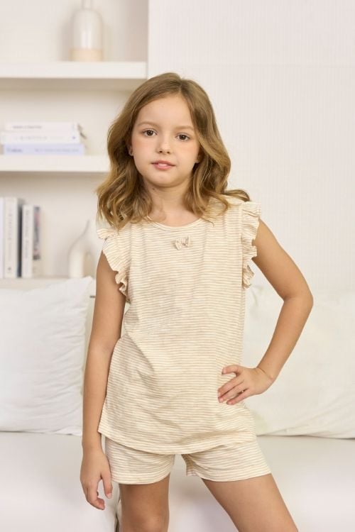  KST03S5T01-BỘ SHORT THUN VỚI THIẾT KẾ CỔ TRÒN TAY CÁNH TIÊN  MANG LẠI SỰ XINH XẮN VÀ NĂNG ĐỘNG CHO BÉ . 