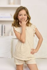 KST03S5T01-BỘ SHORT THUN VỚI THIẾT KẾ CỔ TRÒN TAY CÁNH TIÊN  MANG LẠI SỰ XINH XẮN VÀ NĂNG ĐỘNG CHO BÉ .
