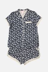 KST070S91-BỘ SHORT THUN PYZAMA VIỀN PHỐI