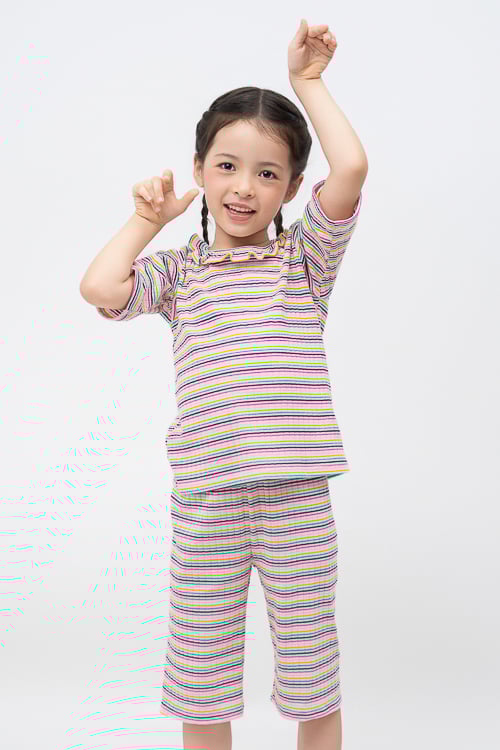 KTL01S5T01-BỘ THUN LỬNG  VỚI THIẾT KẾ CỔ TRÒN ĐIỂM NHẤN BÈO CỔ MANG LẠI SỰ XINH XẮN , ĐÁNG YÊU CHO BÉ .