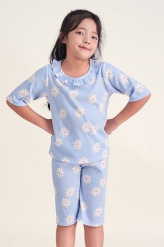  KTL01S5T02-BỘ THUN LỬNG  VỚI THIẾT KẾ CỔ TRÒN ĐIỂM NHẤN BÈO CỔ MANG LẠI SỰ XINH XẮN , ĐÁNG YÊU CHO BÉ . 