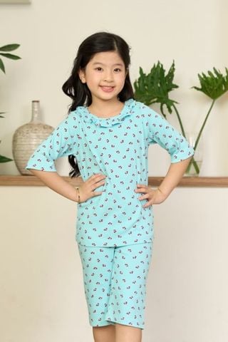  KTL01S5T03-BỘ THUN LỬNG  VỚI THIẾT KẾ CỔ TRÒN ĐIỂM NHẤN BÈO CỔ MANG LẠI SỰ XINH XẮN , ĐÁNG YÊU CHO BÉ . 