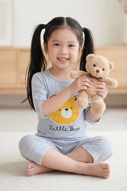  KTL01S6T04-BỘ THUN LỬNG  VỚI THIẾT KẾ CỔ TRÒN IN HÌNH ĐÁNG YÊU, MANG LẠI SỰ NĂNG ĐỘNG VÀ THOẢI MÁI CHO BÉ . 
