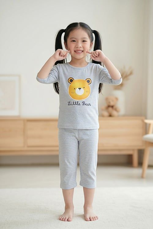  KTL01S6T04-BỘ THUN LỬNG  VỚI THIẾT KẾ CỔ TRÒN IN HÌNH ĐÁNG YÊU, MANG LẠI SỰ NĂNG ĐỘNG VÀ THOẢI MÁI CHO BÉ . 