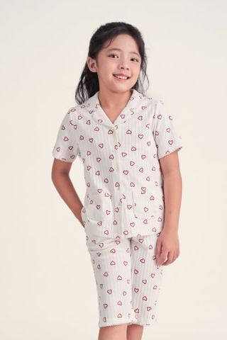  KTL025W11-BỘ LỬNG THUN BÉ GÁI VỚI THIẾT KẾ PIJAMA ĐIỂM NHẤN RODE NỔI BẬT TẠO SỰ XINH XẮN VÀ ĐÁNG YÊU 