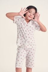 KTL025W11-BỘ LỬNG THUN BÉ GÁI VỚI THIẾT KẾ PIJAMA ĐIỂM NHẤN RODE NỔI BẬT TẠO SỰ XINH XẮN VÀ ĐÁNG YÊU