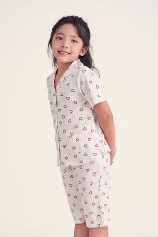  KTL025W11-BỘ LỬNG THUN BÉ GÁI VỚI THIẾT KẾ PIJAMA ĐIỂM NHẤN RODE NỔI BẬT TẠO SỰ XINH XẮN VÀ ĐÁNG YÊU 