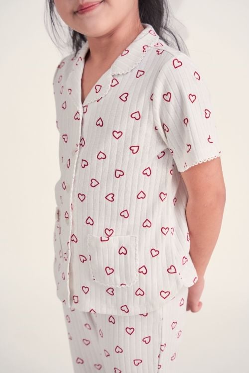  KTL025W11-BỘ LỬNG THUN BÉ GÁI VỚI THIẾT KẾ PIJAMA ĐIỂM NHẤN RODE NỔI BẬT TẠO SỰ XINH XẮN VÀ ĐÁNG YÊU 